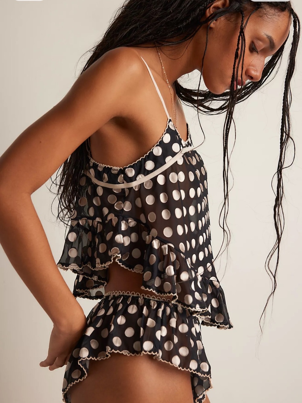 Free People Frosted Dot Flutter Polka Dots Cami Top XS